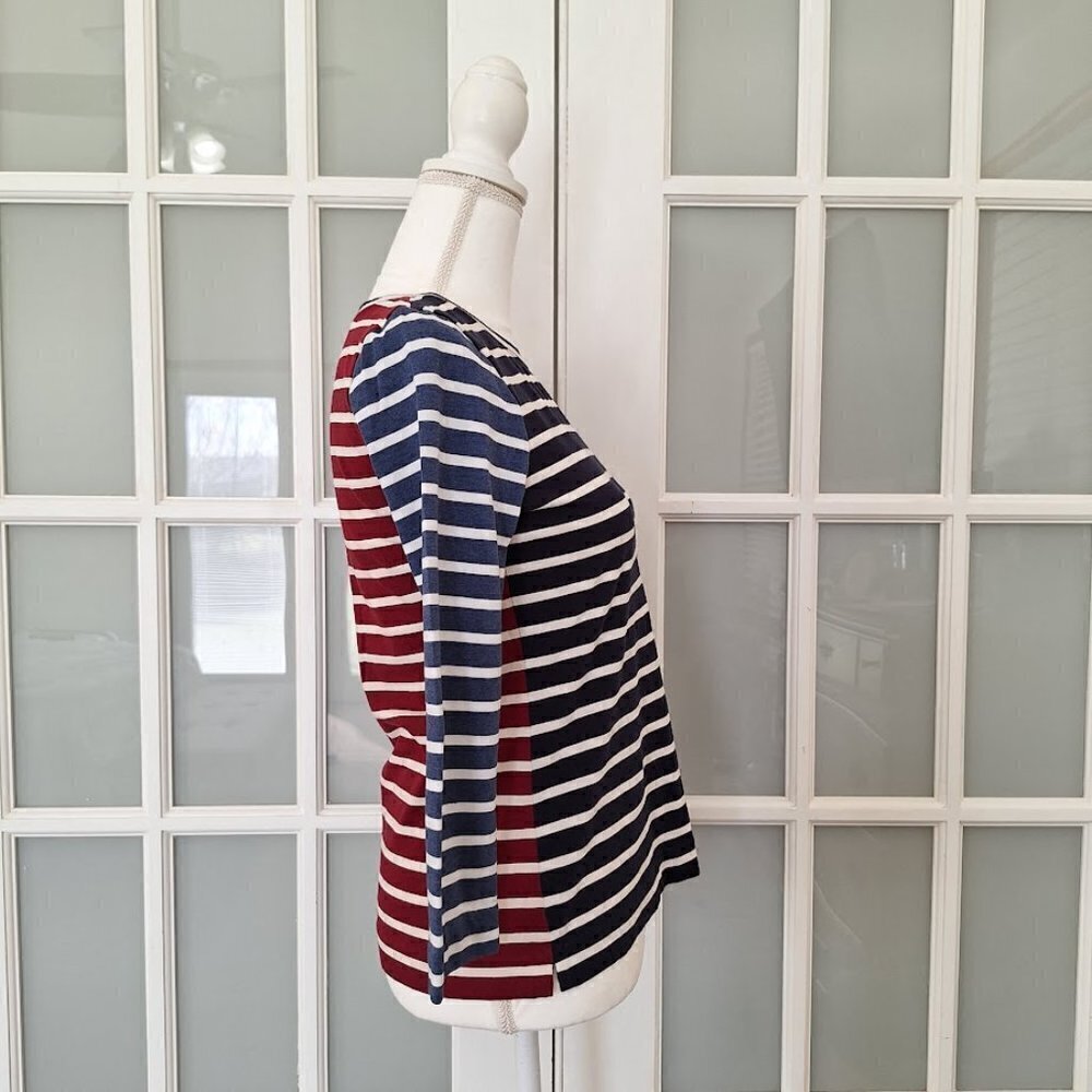 J.Crew Multi Color Mixed Stripe T-Shirt - Picture 3 of 16